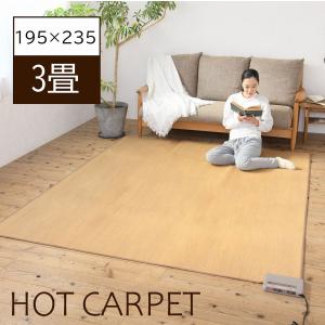 ホットカーペット フローリング調 3畳 195×235cm 防水 木目調 防水カーペット 電気カーペット ホカペ 暖房 あったか 省エネ ラグ 3畳タイプ  日本製（倉出し｜tac-online