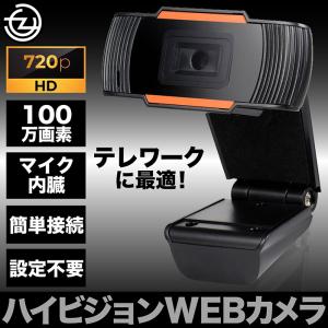 ウェブカメラ Webカメラ ハイビジョン 100万画素 マイク内臓 簡単設置 簡単接続 設定不要 角度調整 テレワーク WEB会議 テレカン SLI-HWC720｜tachibana-youhinten