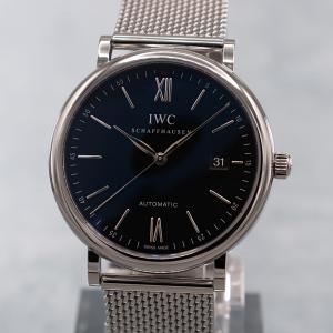 【OH済】IWC SCHAFFHAUSEN IW356506 ポートフィノ デイト 純正ケース ギャラ付 自動巻き 濃紺 ポストヴィンテージ｜tachibana57