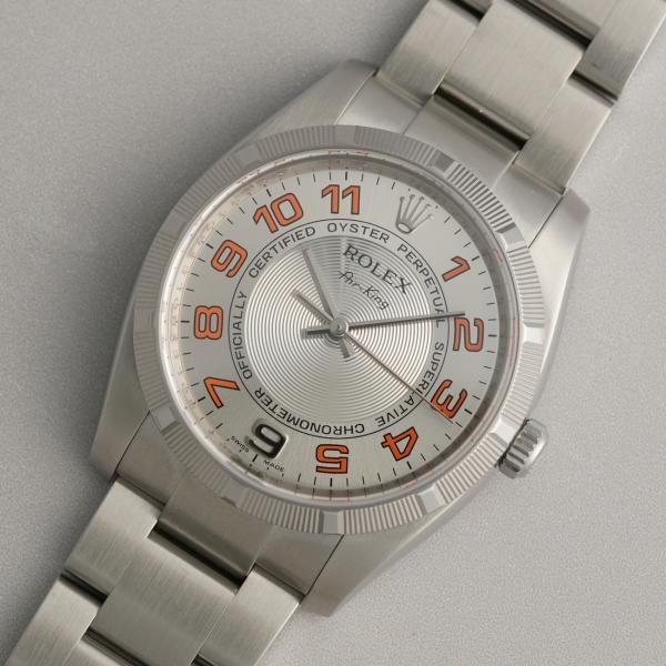 【OH済】2007年 ロレックス オイスター エアキング ref114210 cal3130 オレン...