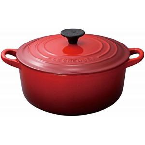 ル・クルーゼ(Le Creuset) 鋳物 ホーロー 鍋 ココット・ロンド 22 cm チェリーレッド ガス IH オーブン 対応 【日本正規販売品】｜tachibanamarketpro