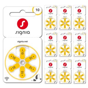 シグニア（旧シーメンス）｜補聴器電池 PR536(10/黄)｜6粒×10(60粒)｜10パックセット