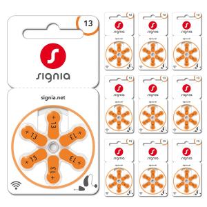シグニア（旧シーメンス）｜補聴器電池 PR48(13/橙)｜6粒×10(60粒)｜10パックセット