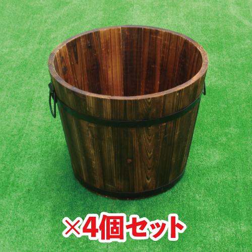 【送料無料】焼杉プランター　深型（小）「4個セット」