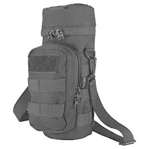 ProCase 水筒ポーチ MOLLEハイドレーションキャリアバッグ 小物収納ポーチと取り外し可能なショルダーストラップ付き -ブラック