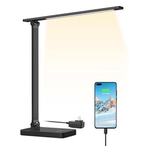 Lepro デスクライト led 目に優しい 電気スタンド USBポート付き 照明とデバイス充電を両立 コンセント付き 人気