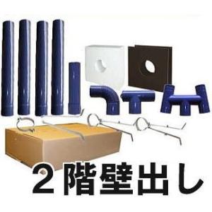 暖テックス 薪ストーブ用 ホーローφ106mm 煙突セット 一階壁出しセット