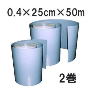 (2巻セット) 日本製 (高品質 高耐久) アゼシート 平型 厚み0.4mm×幅25cm×長さ50m...