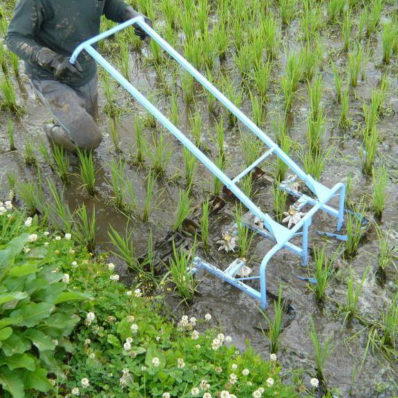 (動画あり) 人力株間除草機 2条用 SW-23 美善 人力水田用株ぎわ除草機 パディーウィーダー ...