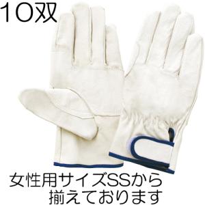 10双セット) 作業手袋 EX-233 豚皮レインジャー型アテ付き (サイズ選択