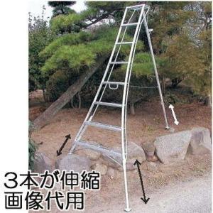 ハラックス アルステップ AMP-9 三脚脚立 (天板含めて9段 標準高270cm) アルミ製 造園プロ用3本伸縮タイプ (法人or西濃運輸営業所引取り 送料無料)｜tackey