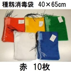 (10枚入 高品質 高耐久) 種籾消毒袋 (赤) 約40×65cm 18L 種もみ消毒袋 種籾ネット 種もみネット 小山商事　zs