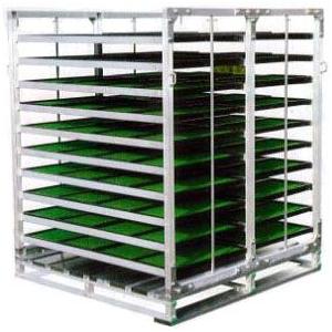 昭和ブリッジ アルミ製 パレット付 苗箱収納棚 (水平収納棚) AR-80P-4 フォークリフト4方...