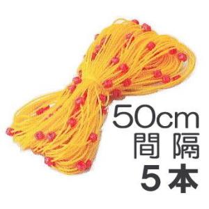 (5本セット) 苗の植付け目じるし 玉付きひも 玉ちゃんトワイン 50cm間隔 2mm×50m 丸三...