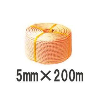 ポリエチレンロープ 長さ約56m レンガ色 3つ打 船舶 荷締 建築 高強度 高品質 正丸 PVロープ 6mm×200m 三つ打 ポリエチレン