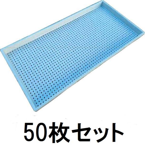(50枚セット) ナーサリートレイ ライトグレー 穴径4mm×1300穴 水稲用 内寸580×280...