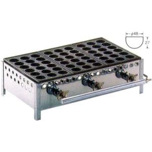 (プロ仕様 業務用) たこ焼機 ころがし式 18穴ジャンボ  3連 (業務用 鉄板 たこ焼き器 タコ...