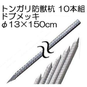 防獣杭 猪侵入防止柵用 トンガリ支柱 13mm×1500mm トンガリ鉄筋 ドブメッキ (10本組) 異形丸鋼｜tackey