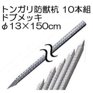 防獣杭 猪侵入防止柵用 トンガリ支柱 13mm×1500mm トンガリ鉄筋 ドブメッキ (10本組)...