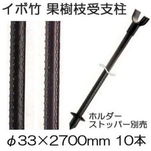 10本セット特価) セキスイ イボ竹 (プロ仕様 業務用) 農業用支柱 (黒
