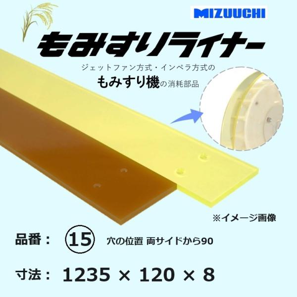 もみすりライナー 品番 15 1235×120×8 穴(両サイドから90) ジェットファン方式・イン...