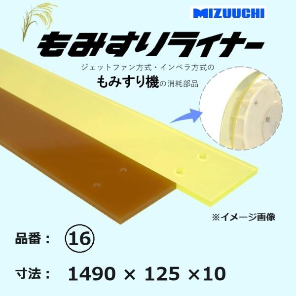 もみすりライナー 品番 16 1490×125×10 ジェットファン方式・インペラ方式のもみすり機の...