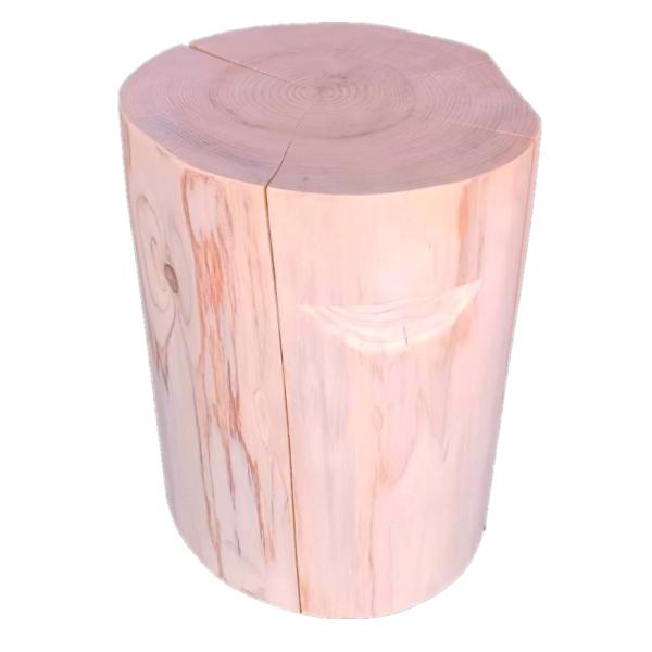 特選国産ひのき 丸太椅子 (取手付) 直径約35cm前後 高さ約45cm 檜 桧 ヒノキ 丸太イス ...