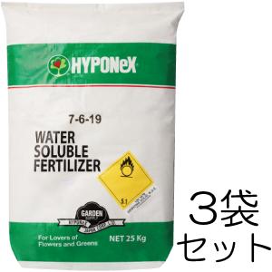 (25kg入り×3袋セット) 微粉ハイポネックス 7-6-19 高純度粉末液肥 水溶性肥料 業務用 生産者用｜tackey