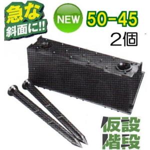 (2個セット) 傾斜面用 プラ 仮設階段 50-45 50型 幅500mm