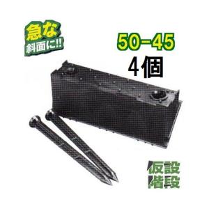 2個セット 2段) 傾斜面用 プラ 仮設階段 50-45 50型 幅500mm 傾斜角度