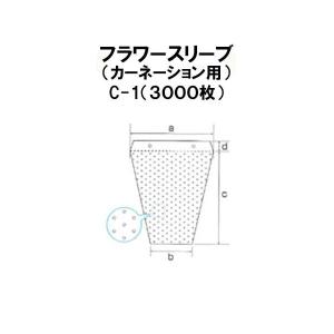 (3000枚入) シンワ 多孔 フラワースリーブ (カーネーション用) C-1 #25 花袋 フラワーパック [農機具 農具 瀧商店]