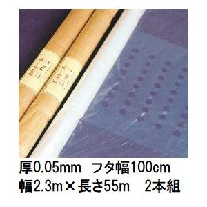 (2巻セット) ポリホール 蓋幅100cm 厚さ0.05mm×幅2.3ｍ×長さ55ｍ×2巻 開閉式農ポリ 東京戸張 (法人or営業所引取り)｜tackey