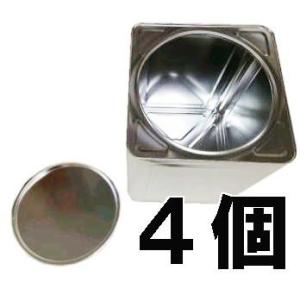 空缶 無地 18L 角缶 丸フタ付 （1斗ブリキ缶)　4個単位