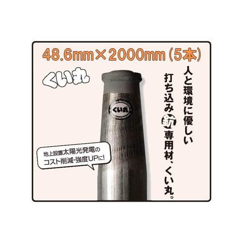 くい丸 φ48.6mm×2000mm 5.5kg ×5本 (5本セット特価 送料無料) (杭 君岡鉄...