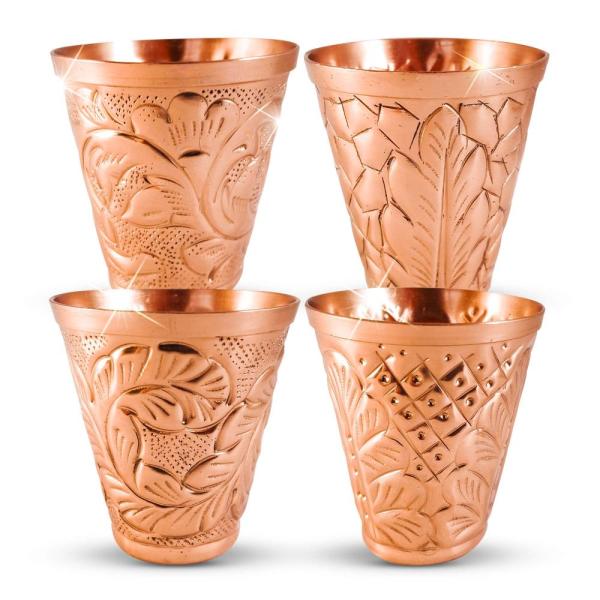 Pure Copper Shot Glass Collection - Custom Embosse...