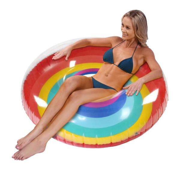 GoFloats Inflatable Rainbow Pool Float Party Tube ...