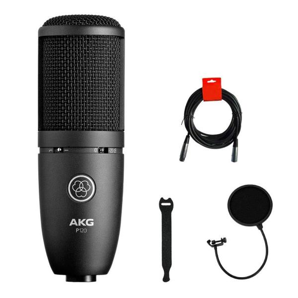 AKG P120 Cardioid Condenser Microphone (Black) wit...