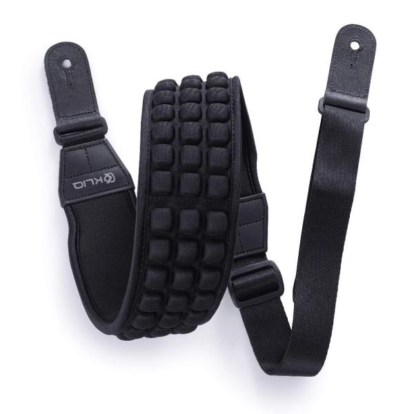 KLIQ Music Gear エアセルギターストラップベースとエレキギター用3"ワイドネオプレンパ...