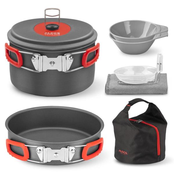 ALOCS Camping Cookware, Lightweight &amp; Compact Camp...