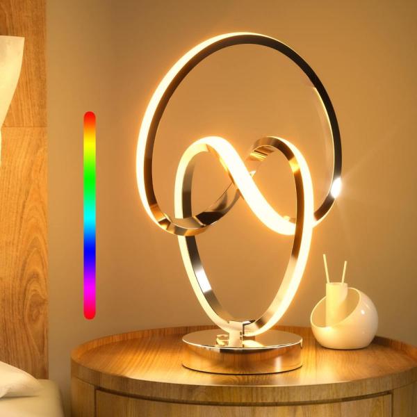 airnasa Modern Spiral RGB Table Lamp, Touch Dimmab...