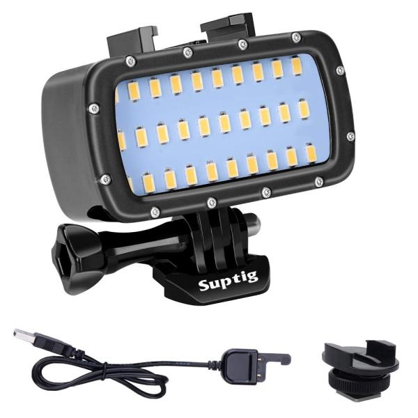 Suptig 30 LED ビデオライト 防水ライト 水中ライト GoPro Hero 10 Her...