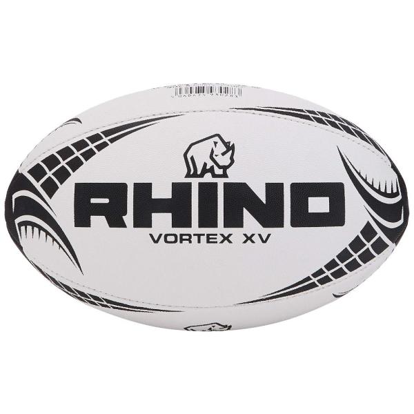 Rhino ユニ Vortex XV ラグビーボール ホワイト サイズ5