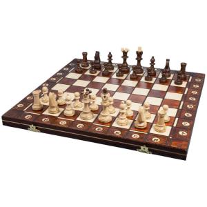 ハンドメイドヨーロッパ木製チェスセット 16インチボードと手彫りのチェスピース