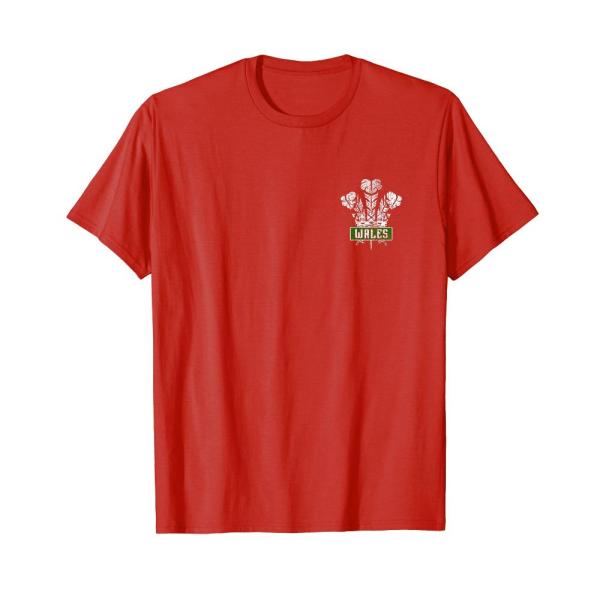 Wales Rugby Football Top / Tee - Vintage Welsh Rug...