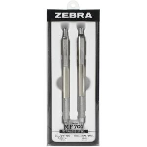 Zebra M/F 701 Stainless Steel Pen &amp; Pencil Gift Se...