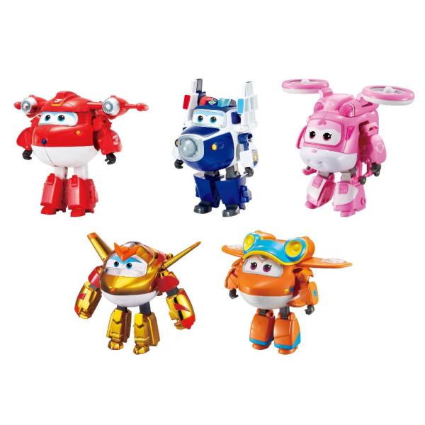 Super Wings 5&quot; Transforming Toys 5-Pack, Superchar...