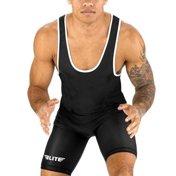 新商品 Elite Sports スタンダードレスリングシングレット (ブラック2XL)