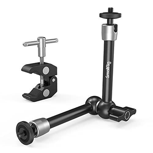 SmallRig クランプ 1/4インチと3/8インチスレッドと9.5インチの調節可能な摩擦力 関節...