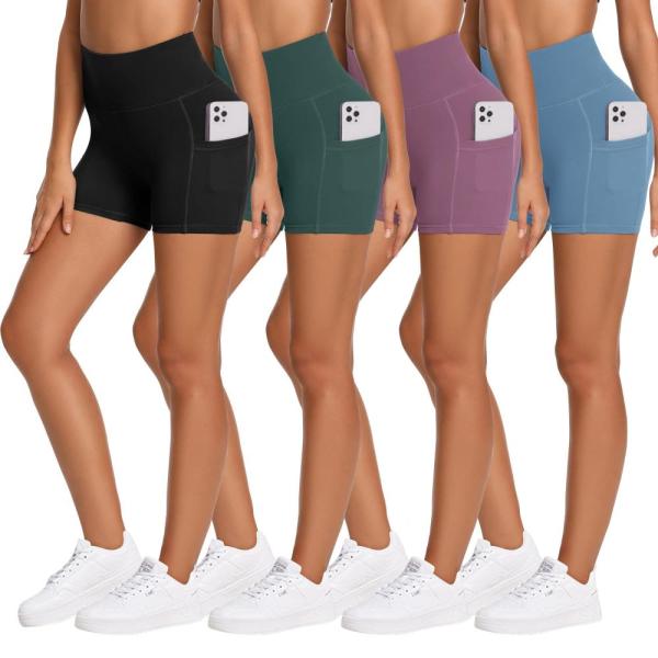 CAMPSNAIL 4 Pack Biker Shorts Women with Pockets-H...