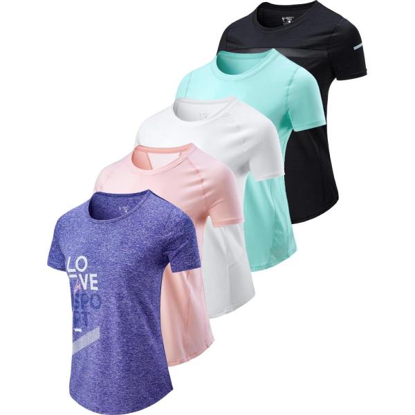 5 Pack Women&apos;s Quick Dry Short Sleeve T Shirts, At...